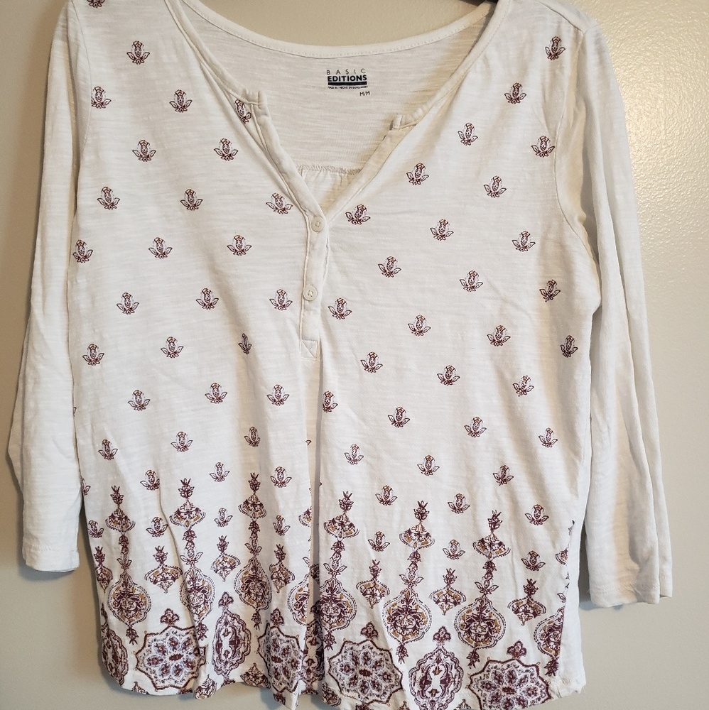 Basic edition 3/4 length sleeve crop top